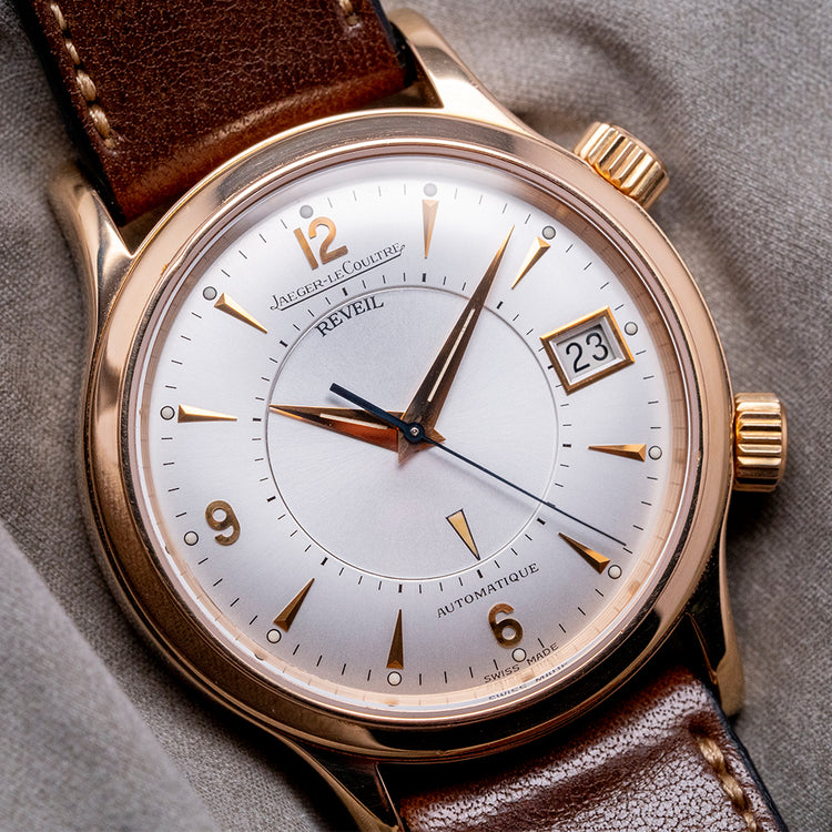 2000s Jaeger LeCoultre Reveil Alarm 18ct Rose Gold 141.2.97