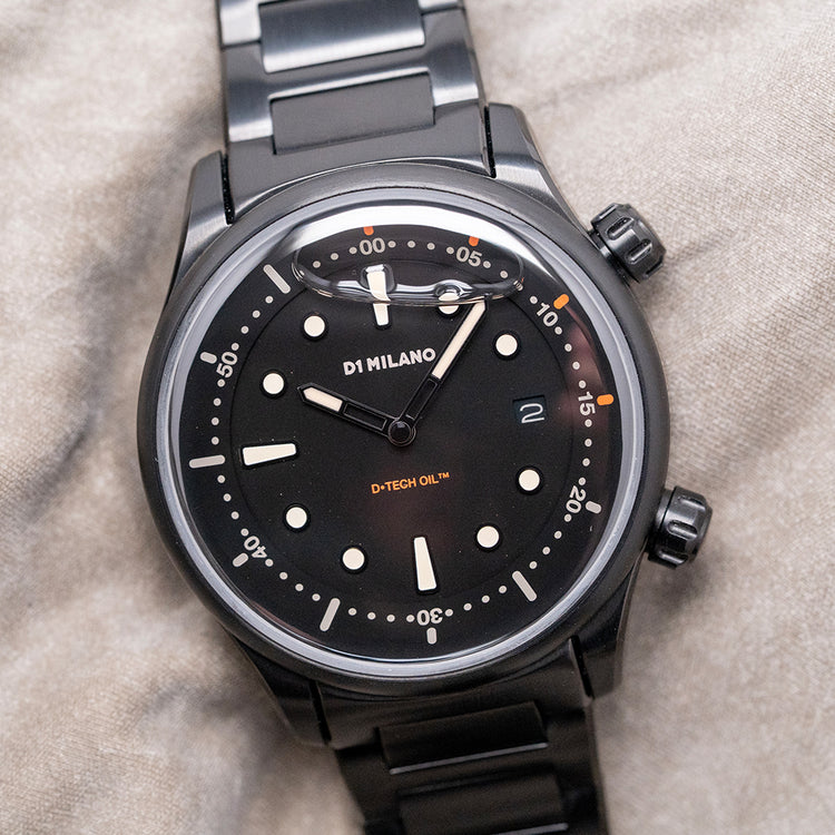 2025 D1 Milano D-Tech Oil II Filled Watch 39mm Black