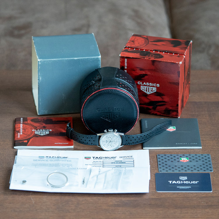 1997 TAG Heuer Carrera Re-Edition 36mm White CS3110 Box & Papers