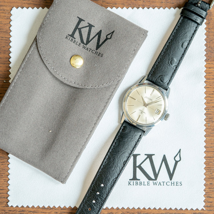 1950s Glycine Automatic 41 ETA 2452 Date Crosshair Dial 34mm