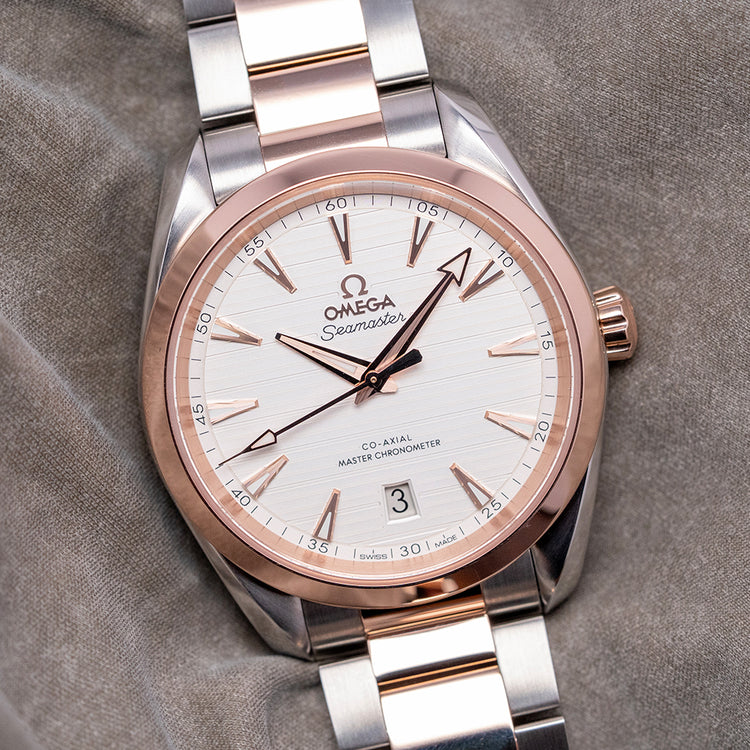 2019 Omega Seamaster Aqua Terra Silvery Dial 38mm Steel & Gold