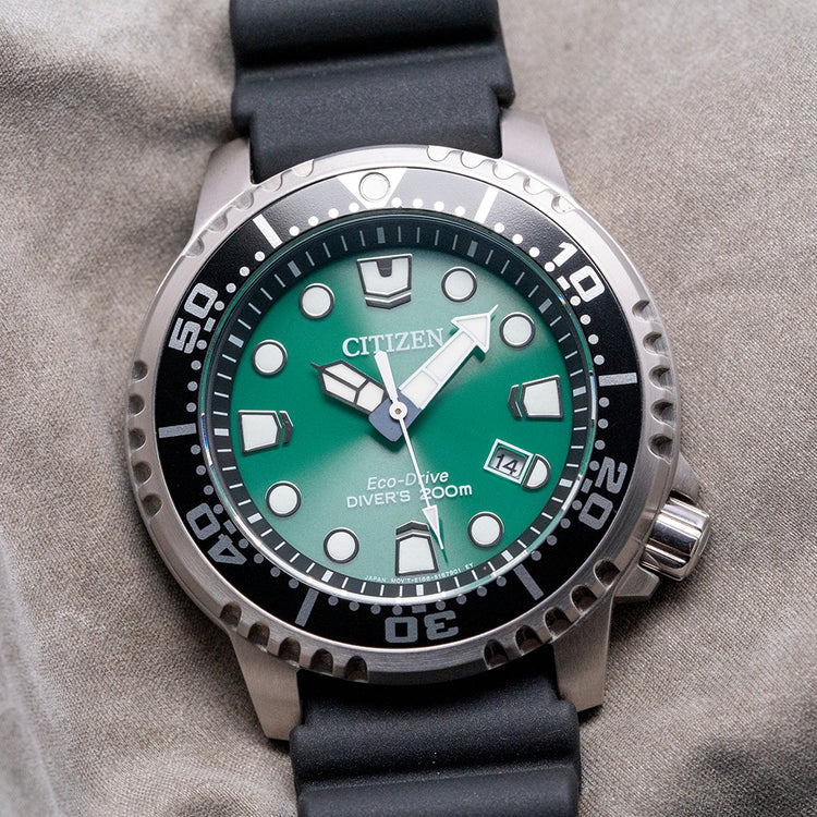 2025 Citizen Eco-Drive Green Dial Black Bezel 44mm BN1054-01X