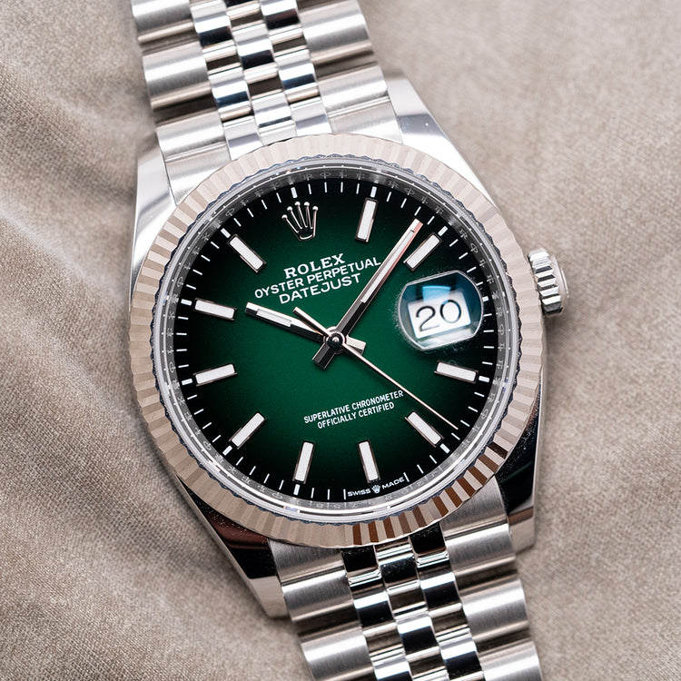 2026 Rolex Datejust 36mm Green Ombré Jubilee/Fluted 126234