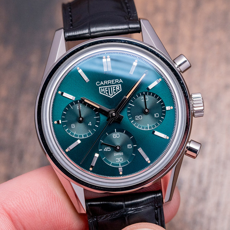 2021 TAG Heuer Carrera Chronograph Green Limited Ed 39mm