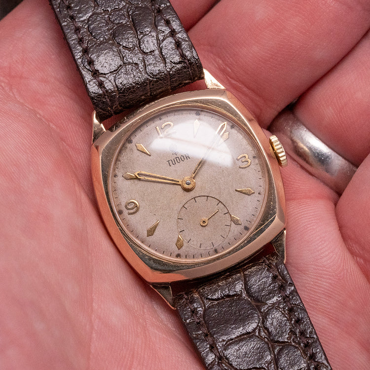 1957 Tudor 9ct Gold "Cushion" 7346 Manual ETA 1250 Rolex Case