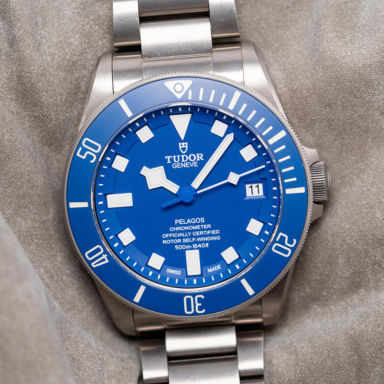2018 Tudor Pelagos Blue Titanium 42mm on Bracelet 25600TB