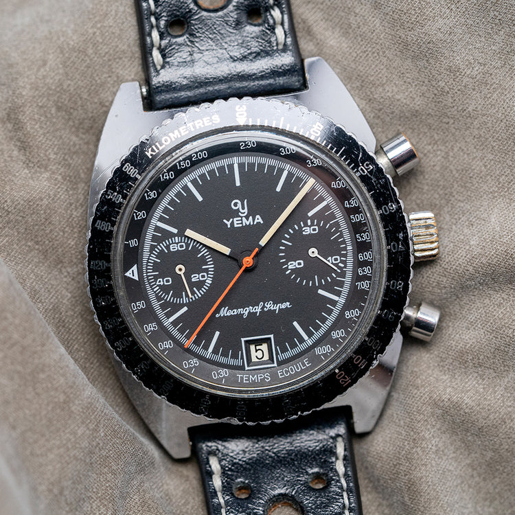 1970s YEMA Meangraf Super Chronograph Valjoux 7734 38.5mm