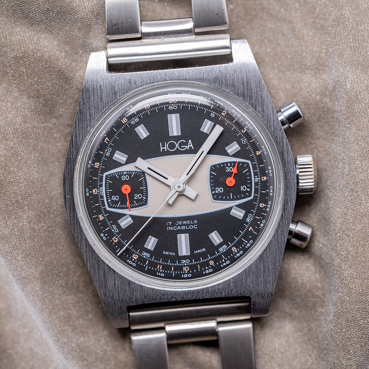 1960s HOGA/Vulcain "Surfboard" Chronograph Valjoux 7733 35.5mm