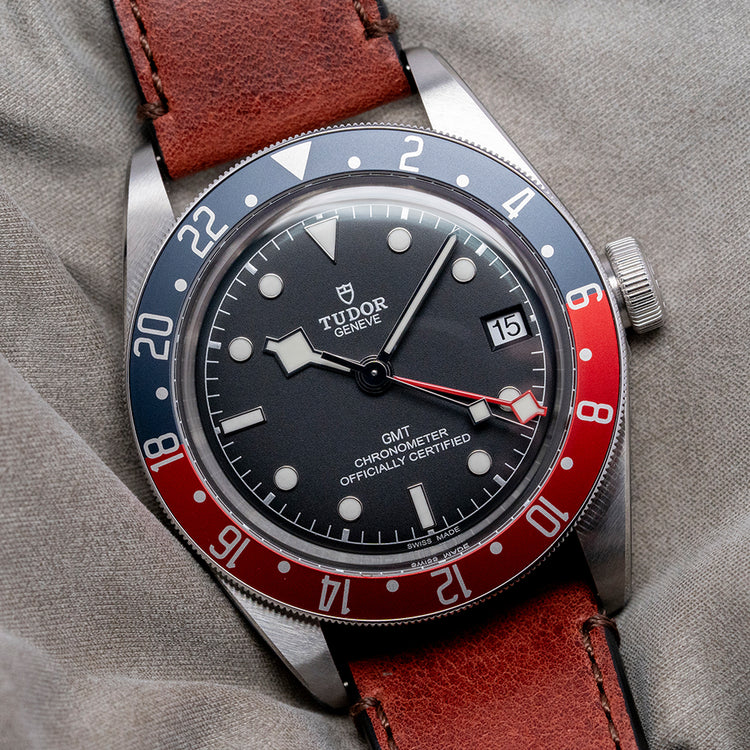 2019 Stickered Tudor Black Bay GMT 41mm on Strap 79830RB