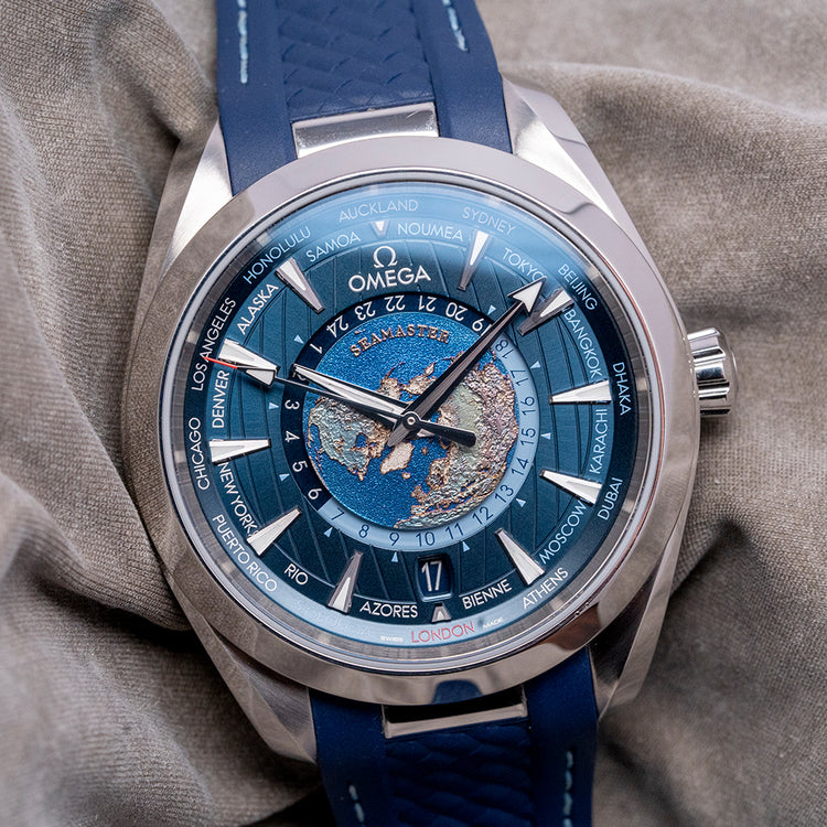 2024 Omega Aqua Terra 150M GMT Worldtimer 43mm 220.12.43.22.03.001