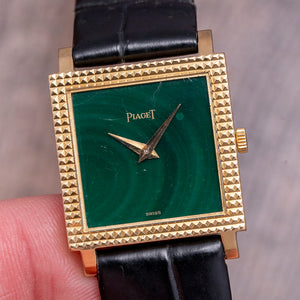 1980s Piaget Malachite Dial 'Tank' Cal 9P 23x30mm 9357