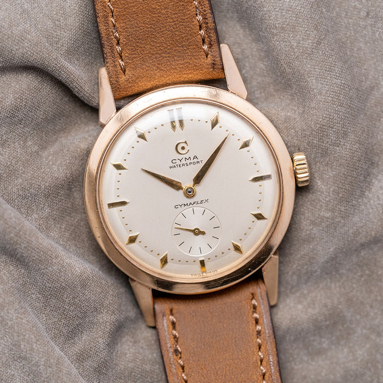 1954 CYMA 'Watersport - Cymaflex' 9ct Gold Cal. R458 32.5mm