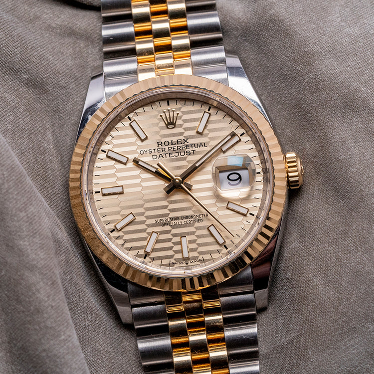 2023 Rolex Datejust 36mm Two-Tone Fluted Motif Dial 126233