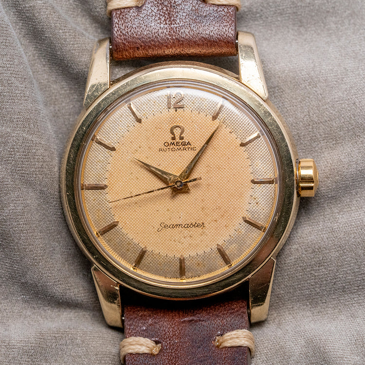 1954 Omega Seamaster Automatic Waffle Gold Capped 34mm 2846-3 SC