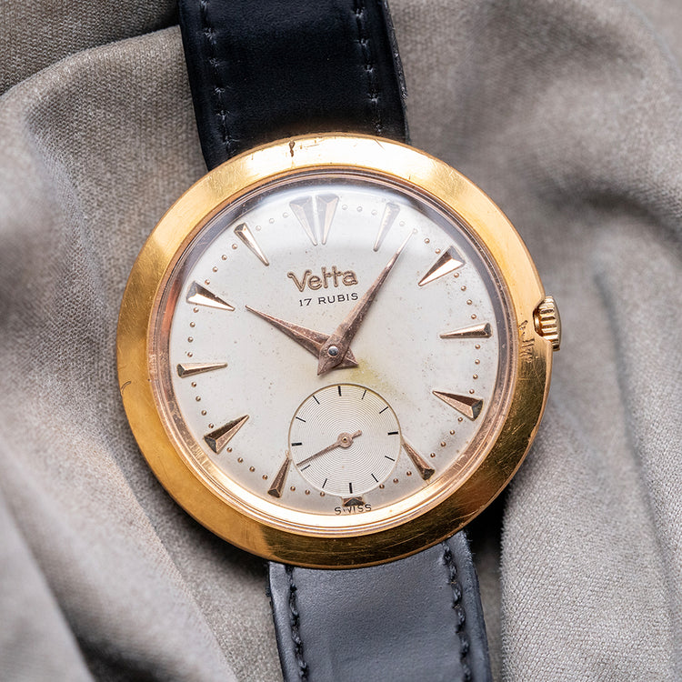 1960s Vetta 'Disco Volante' 34mm Mechanical Gold Plated