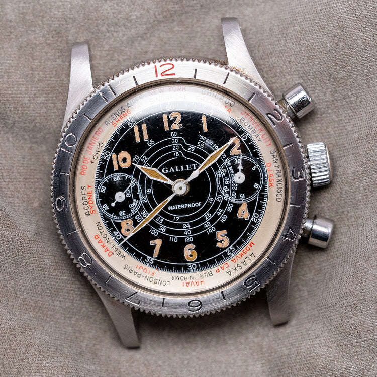 1940s Gallet Flying Officer MK1 'Truman' Black Dial 34mm