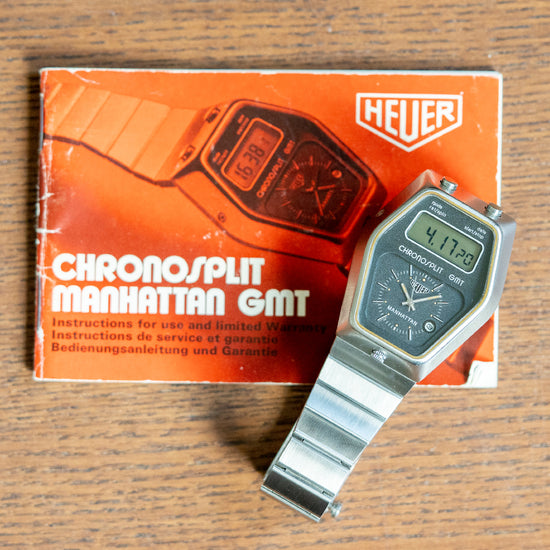 1970s Heuer Chronosplit GMT Manhattan Quartz - Main Image