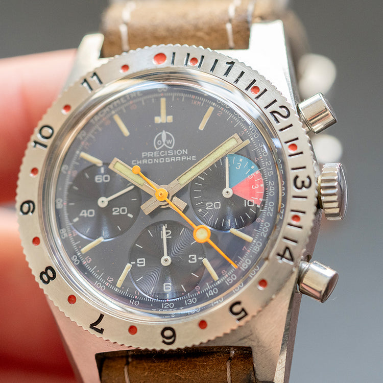 1970s Ollech & Wajs Valjoux 72 Chronograph Blue 37.5mm - vault