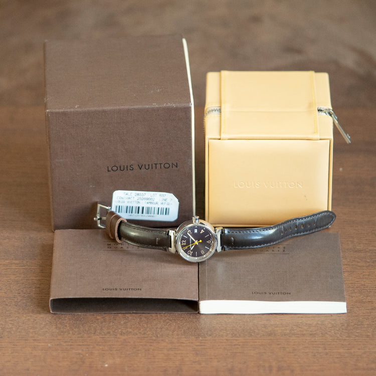 2018 Louis Vuitton Tambour Brown Quartz 34mm Q1311