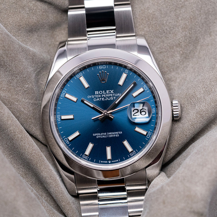 2020 Rolex Datejust 41mm Blue Dial Smooth Bezel / Oyster 126300