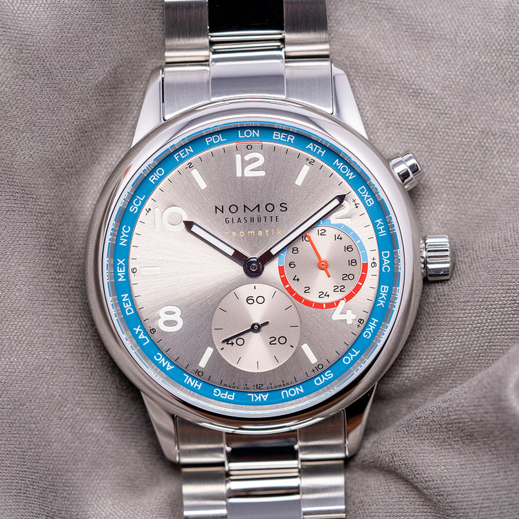 2025 Nomos Club Sport Neomatik Worldtimer Silver 40mm 791