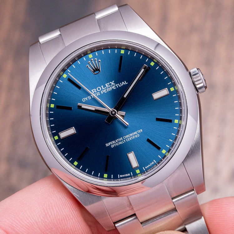2018 Rolex Oyster Perpetual 39mm Blue Dial 114300