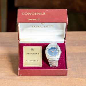 1974 Longines Ultronic Blue on Bracelet 41mm with Box 8477-4