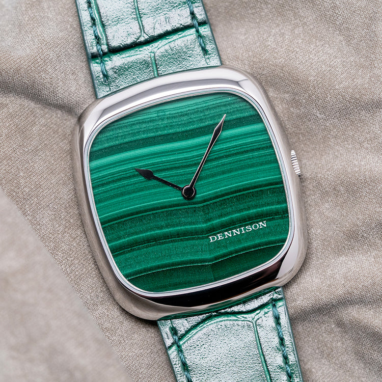 2024 Dennison Natural Malachite Steel Quartz 34mm