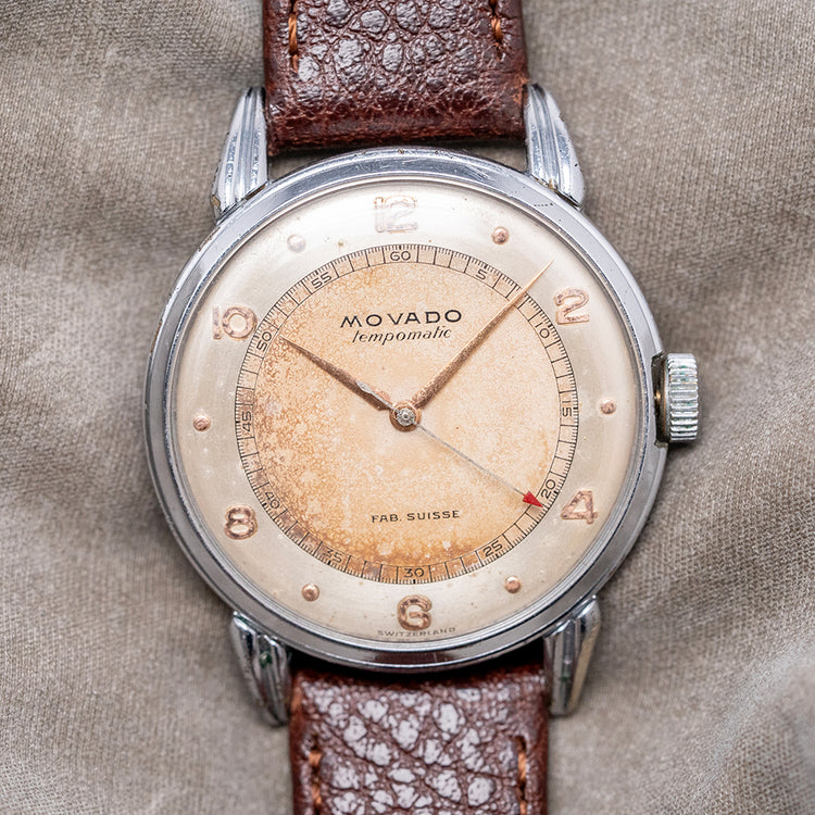 1950s Movado Tempomatic Claw Lugs Bumper Automatic 34mm
