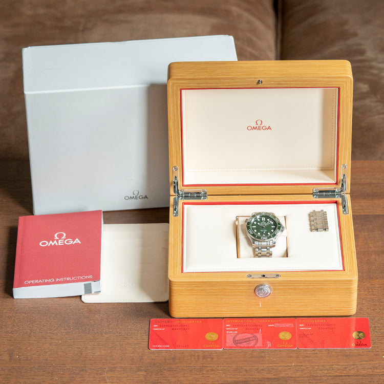 2023 Omega Seamaster 300M Green Bracelet 210.30.42.20.01.001