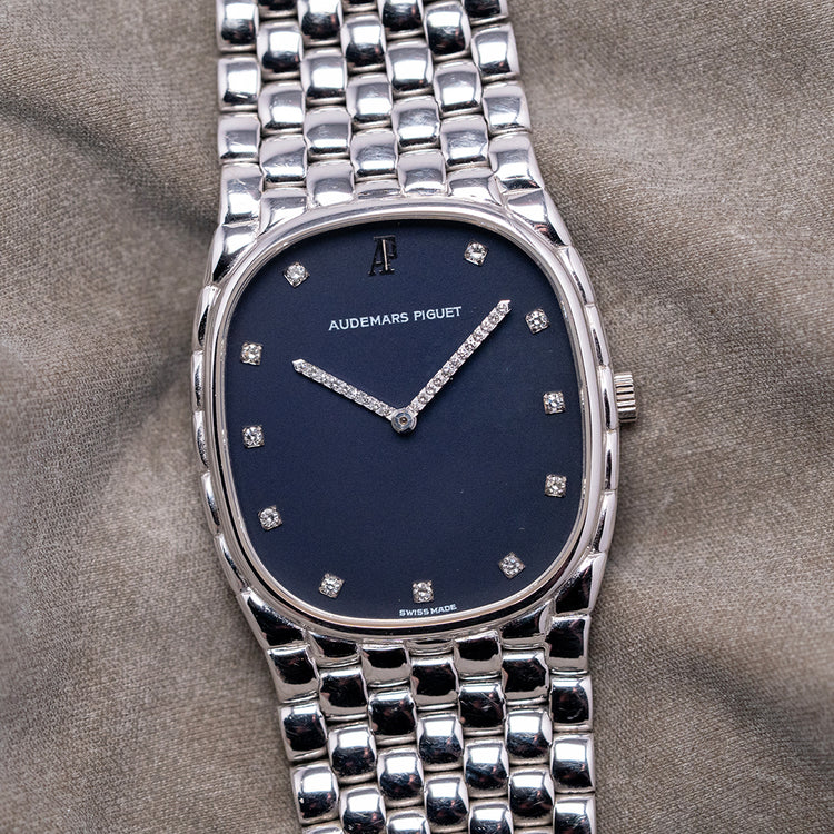 1980s Audemars Piguet Cobra 18ct White Gold Diamond Hands 28mm