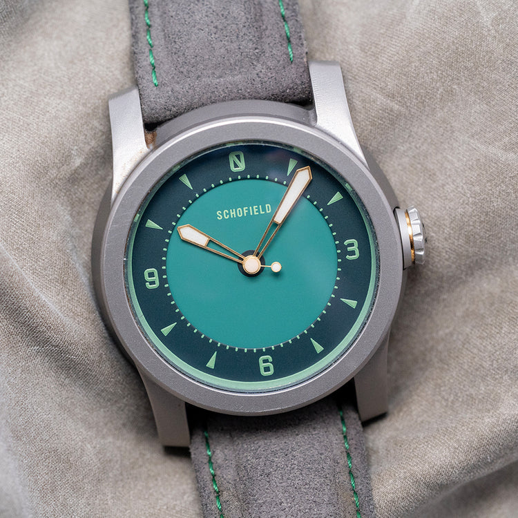 2020 Schofield Strange Lights Not Quite Green Titanium 44mm