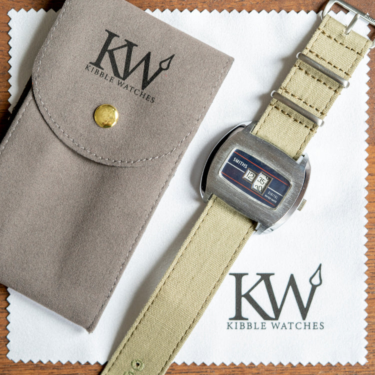 1970s Smiths Digital "Jump Hour" Blue Dial 42mm Manual