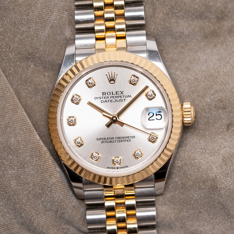 2023 Rolex Datejust 31 Diamond Dial Steel & Gold Jubilee 278273