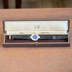 1980s Dunhill .925 Silver "Blue" Dial "Vendôme" 33mm Quartz