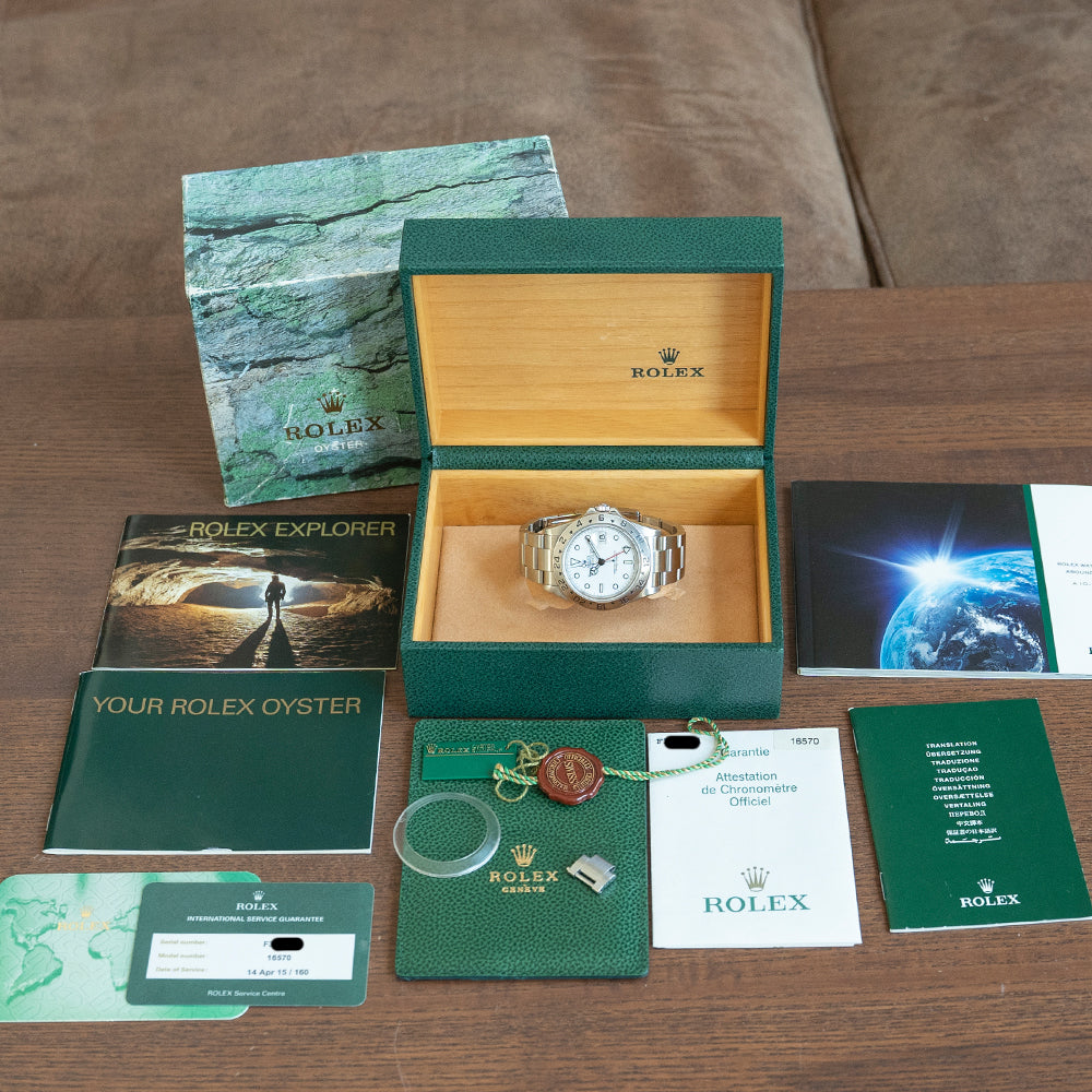 2004 Rolex Explorer II "Polar" White 16570 SEL Full Set