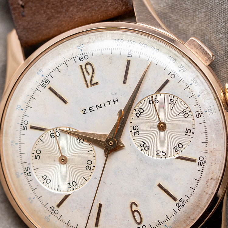1950s Zenith 'Stellina' 18ct Pink Gold 37mm Oversized 156 D
