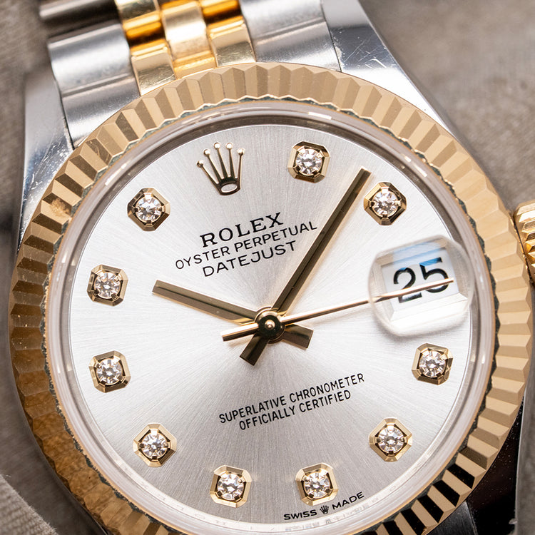 2023 Rolex Datejust 31 Diamond Dial Steel & Gold Jubilee 278273