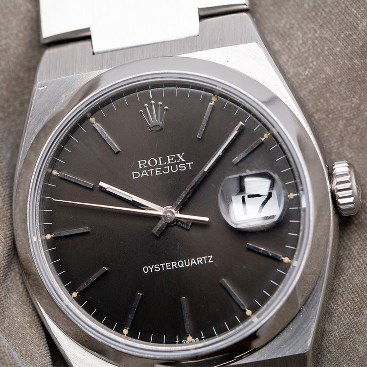 1978 Rolex Datejust Oyserquartz Black Dial 36mm 1st Series 17000