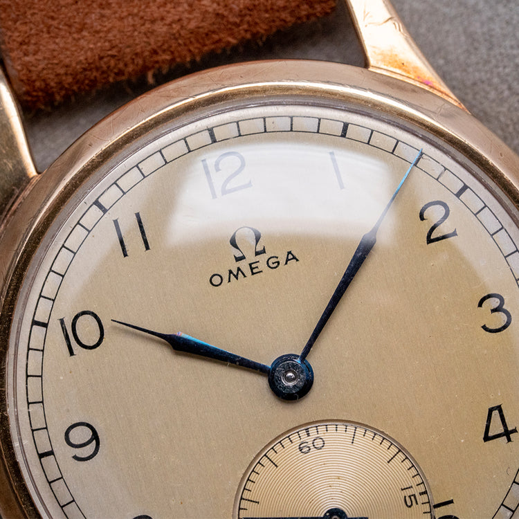 1947 Omega 9ct Gold Cal. 30T2 "Lemon Dial" 33mm