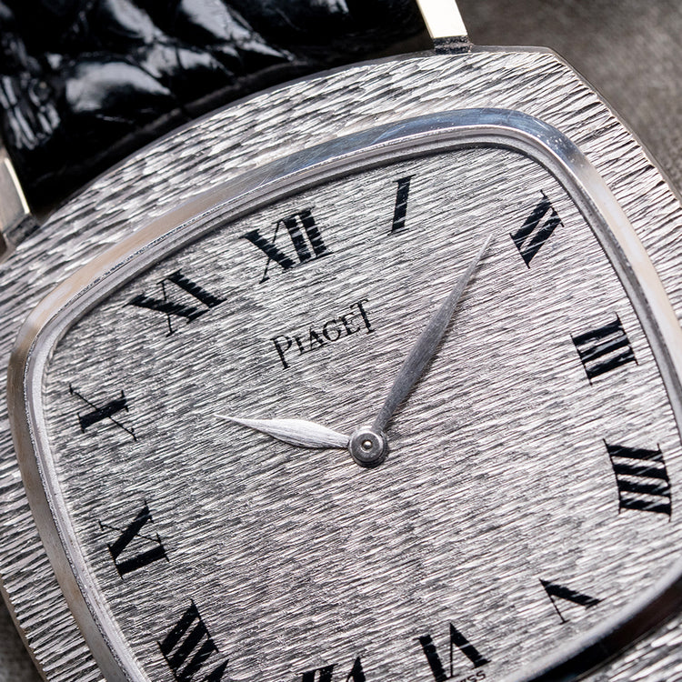 1970s Piaget Black Tie Emperador TV 18ct White Gold 9434