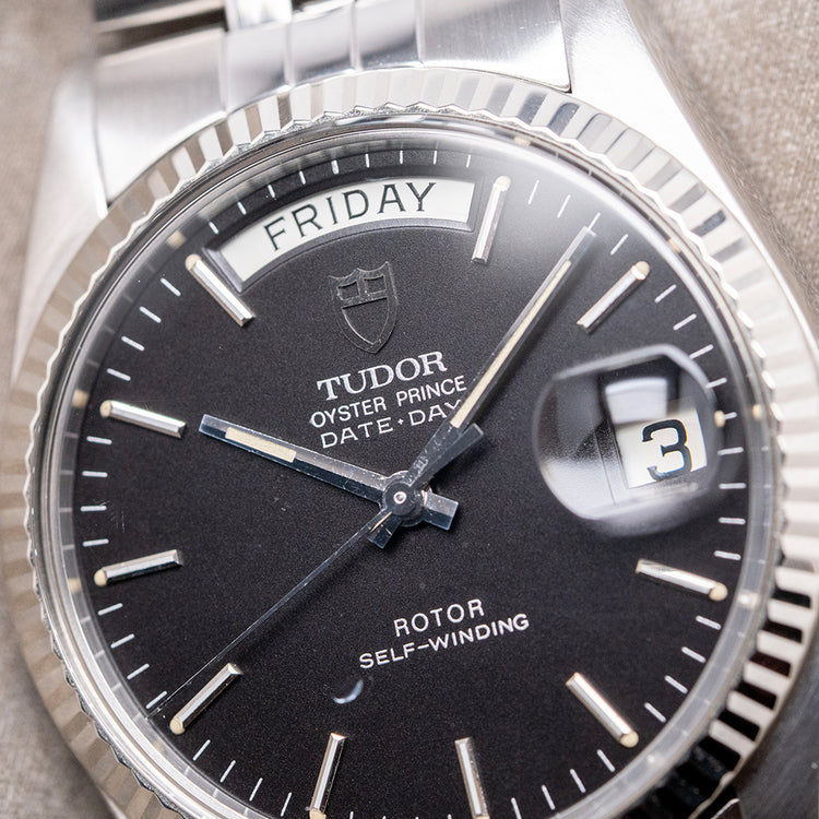 1989 Tudor Oyster Prince Date-Day 36mm Black on Bracelet