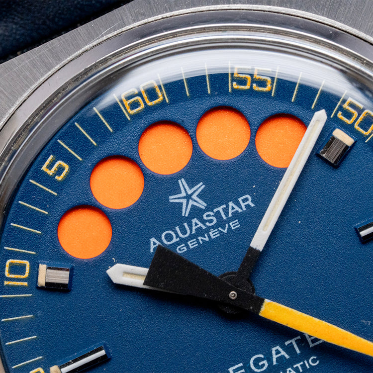 1970s Aquastar Regate Blue Dial Yacht Timer Automatic 39mm