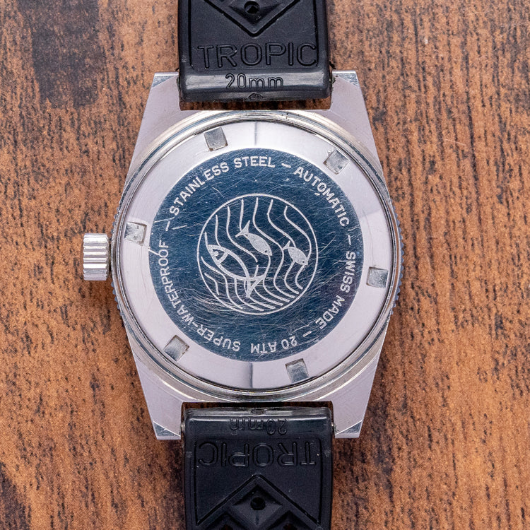 1970s Swiss Emperor Smoke Dial Automatic 38mm Skin Diver