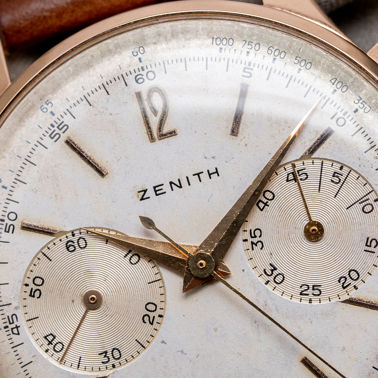 1950s Zenith 'Stellina' 18ct Pink Gold 37mm Oversized 156 D