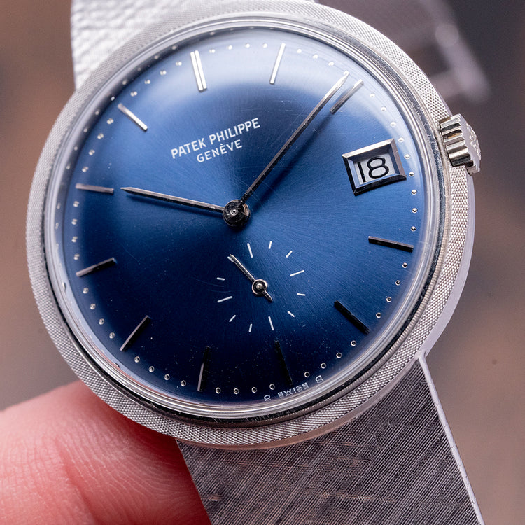 1971 Patek Philippe Calatrava Blue Sigma Dial White Gold 3445/6