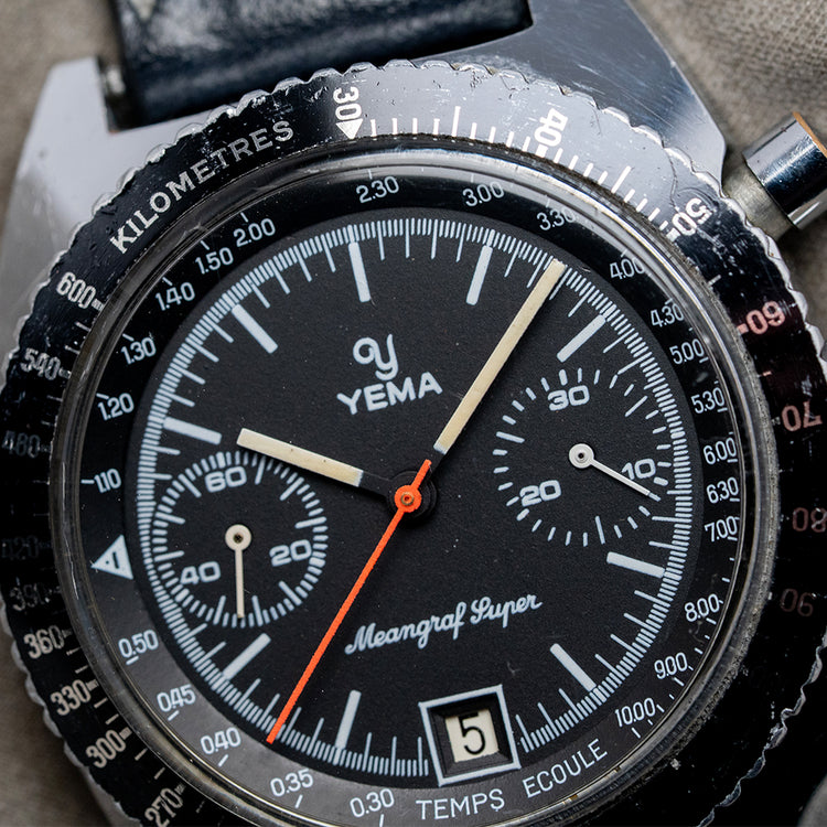 1970s YEMA Meangraf Super Chronograph Valjoux 7734 38.5mm
