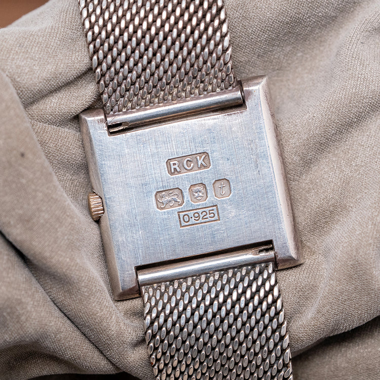 1974 Roy King .925 Sterling Silver Square Case on Bracelet 28mm
