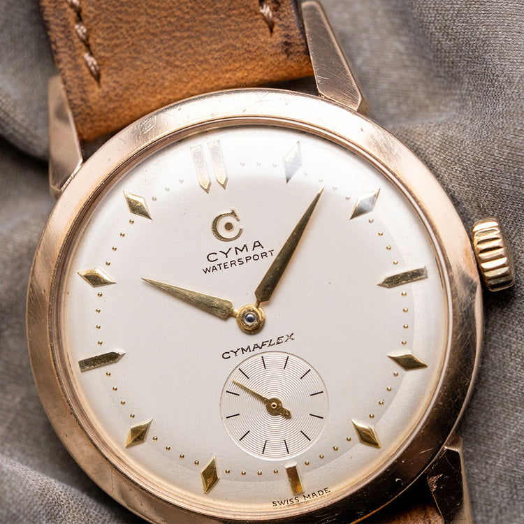 1954 CYMA 'Watersport - Cymaflex' 9ct Gold Cal. R458 32.5mm