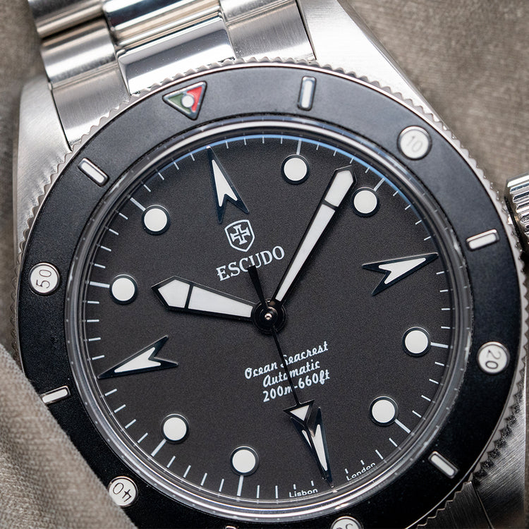 2025 Escudo Ocean Seacrest Preto Auto Black 39mm Diver